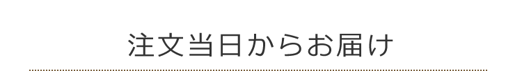 注文当日からお届け